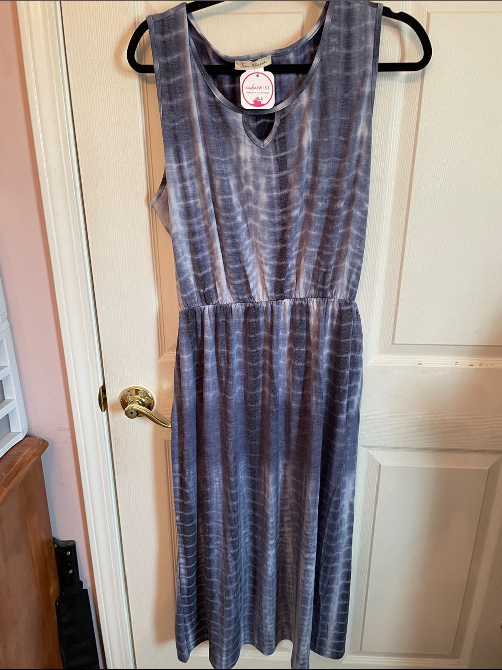 Nadine West Women’s Blue Wash Maxi Dress. Tea Please
